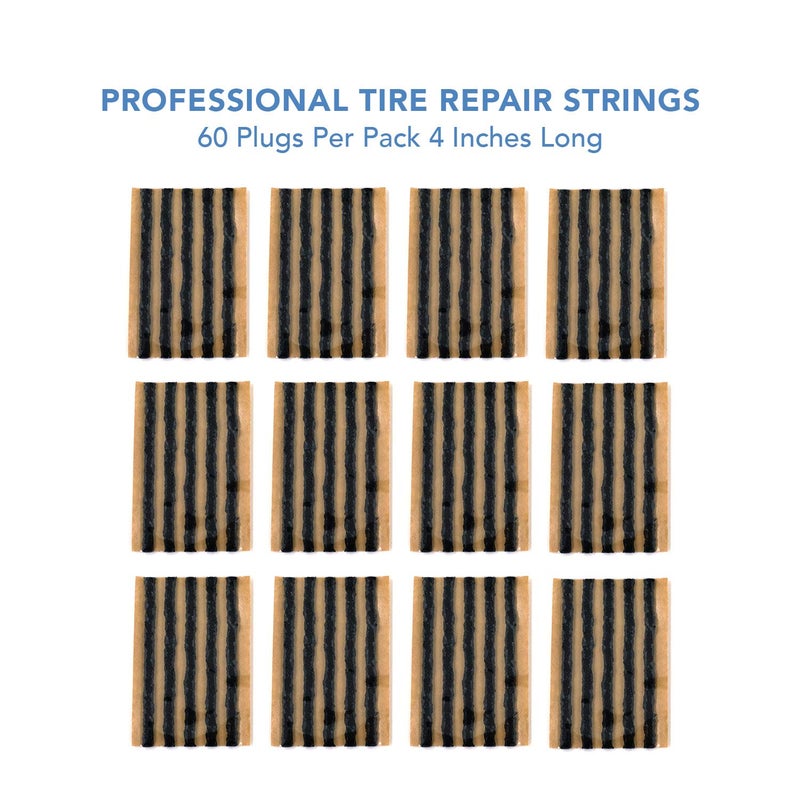 CKAuto 60pcs 4" Black Tire Repair Strings, Automotive Tool Tire Repair Plugs for Tubeless Off-Road Tires Car, Bike, ATV, UTV, Wheelbarrow, Mower - Image 3